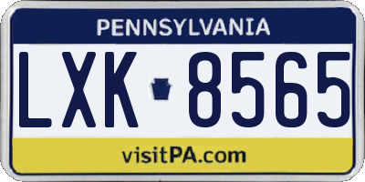 PA license plate LXK8565