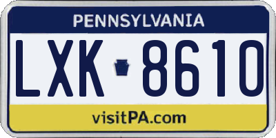 PA license plate LXK8610