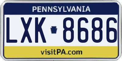 PA license plate LXK8686