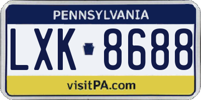 PA license plate LXK8688