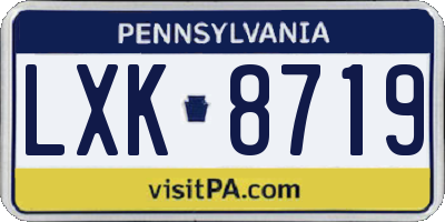 PA license plate LXK8719