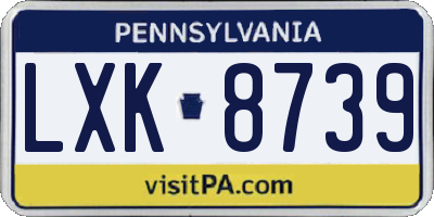 PA license plate LXK8739