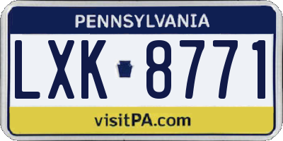 PA license plate LXK8771