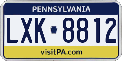 PA license plate LXK8812