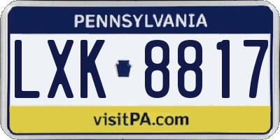 PA license plate LXK8817