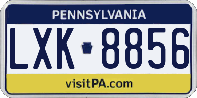 PA license plate LXK8856