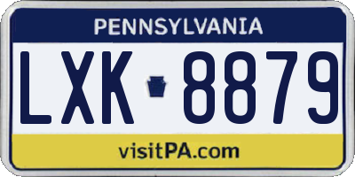 PA license plate LXK8879