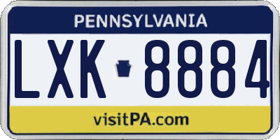 PA license plate LXK8884