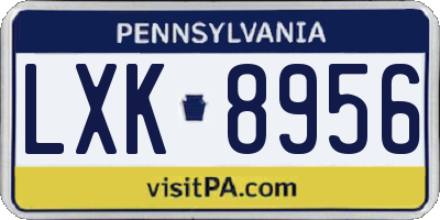 PA license plate LXK8956