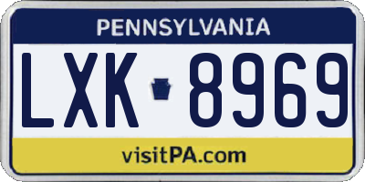 PA license plate LXK8969