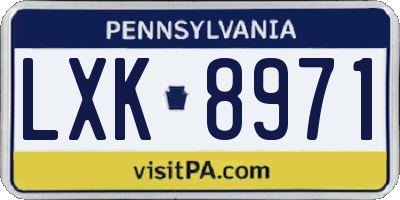 PA license plate LXK8971