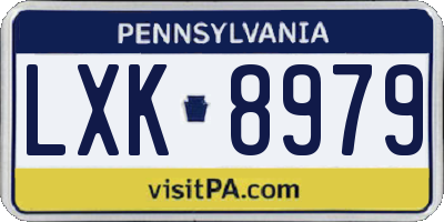 PA license plate LXK8979