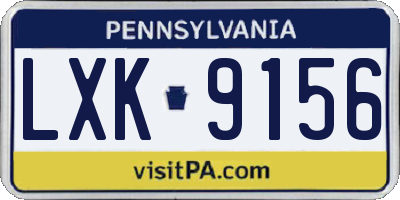PA license plate LXK9156