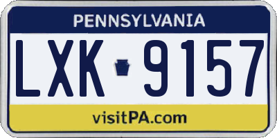 PA license plate LXK9157