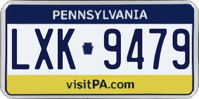 PA license plate LXK9479