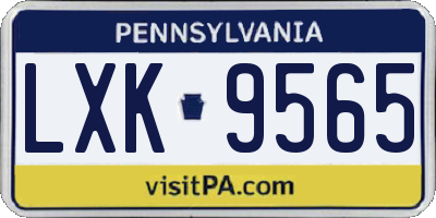PA license plate LXK9565