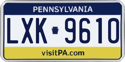PA license plate LXK9610