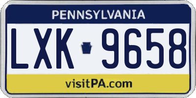 PA license plate LXK9658