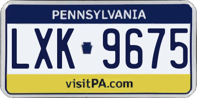 PA license plate LXK9675