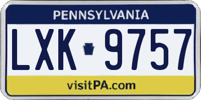 PA license plate LXK9757