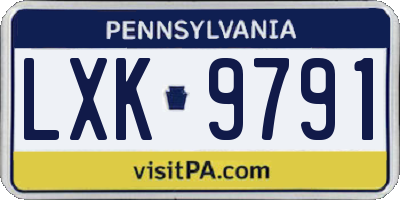 PA license plate LXK9791