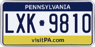 PA license plate LXK9810
