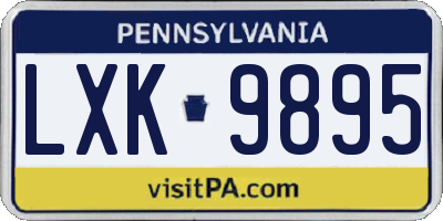 PA license plate LXK9895