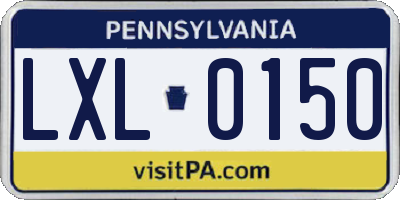 PA license plate LXL0150