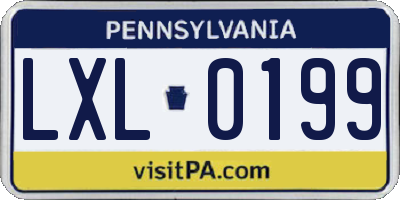 PA license plate LXL0199