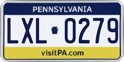 PA license plate LXL0279