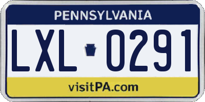 PA license plate LXL0291