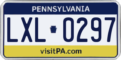 PA license plate LXL0297