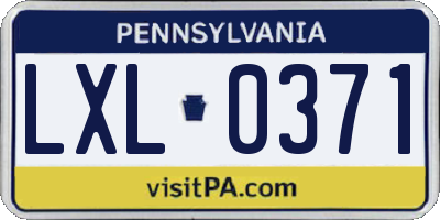 PA license plate LXL0371