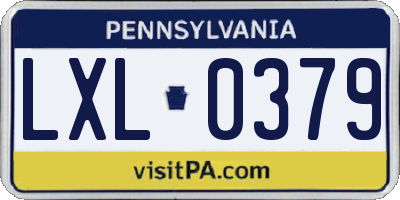 PA license plate LXL0379