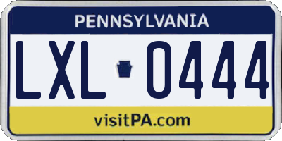 PA license plate LXL0444