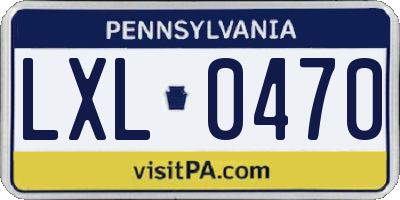 PA license plate LXL0470