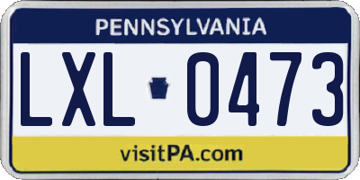 PA license plate LXL0473
