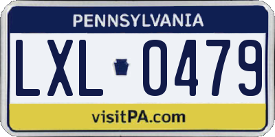 PA license plate LXL0479