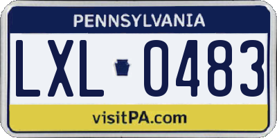 PA license plate LXL0483