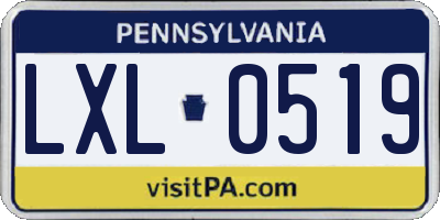 PA license plate LXL0519