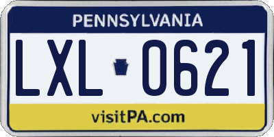 PA license plate LXL0621