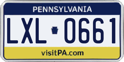 PA license plate LXL0661