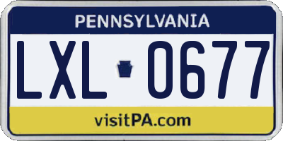 PA license plate LXL0677