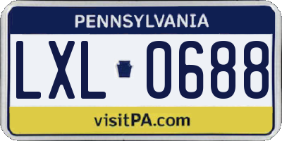 PA license plate LXL0688