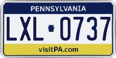 PA license plate LXL0737