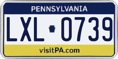 PA license plate LXL0739