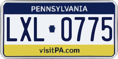 PA license plate LXL0775