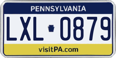 PA license plate LXL0879