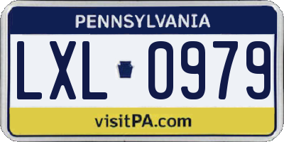 PA license plate LXL0979