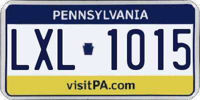 PA license plate LXL1015